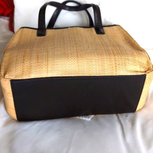 Cole Haan Spring 🌼Daisy Straw/Leather Mini Tote Bag - Picture 6 of 17